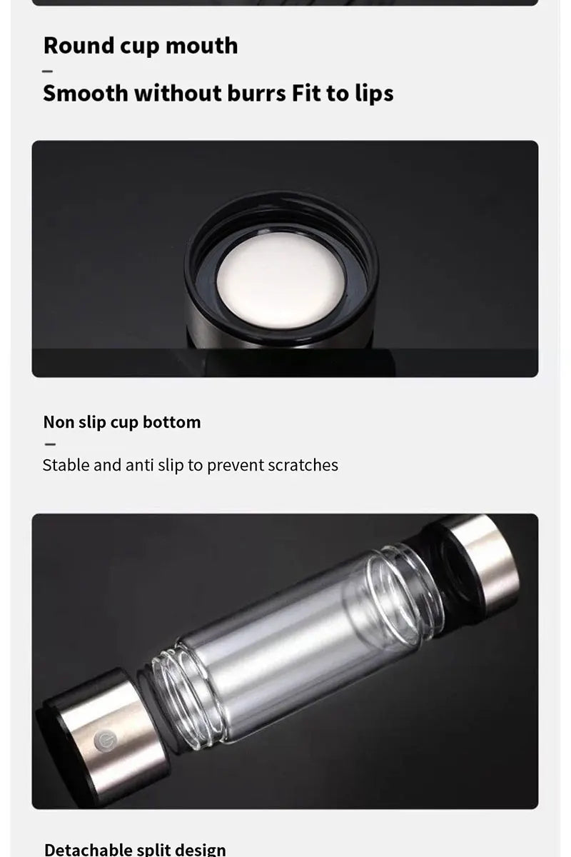 420ml Hydrogen-Rich Water Cup Electric Hydrogen Rich Water Generator Bottle Titanium Quality Filter Portable Antioxidant Lonizer