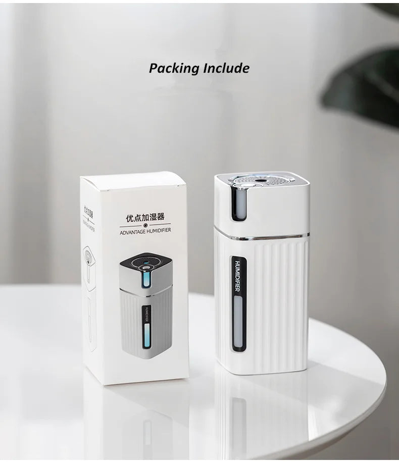 Air Humidifier Ultrasonic Smart Cool Mist Aroma Diffuser HumidifiersWith Color LED Light Mist Maker Fogger For Office Car Home