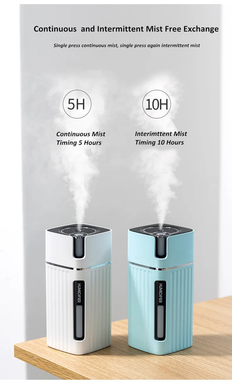 Air Humidifier Ultrasonic Smart Cool Mist Aroma Diffuser HumidifiersWith Color LED Light Mist Maker Fogger For Office Car Home