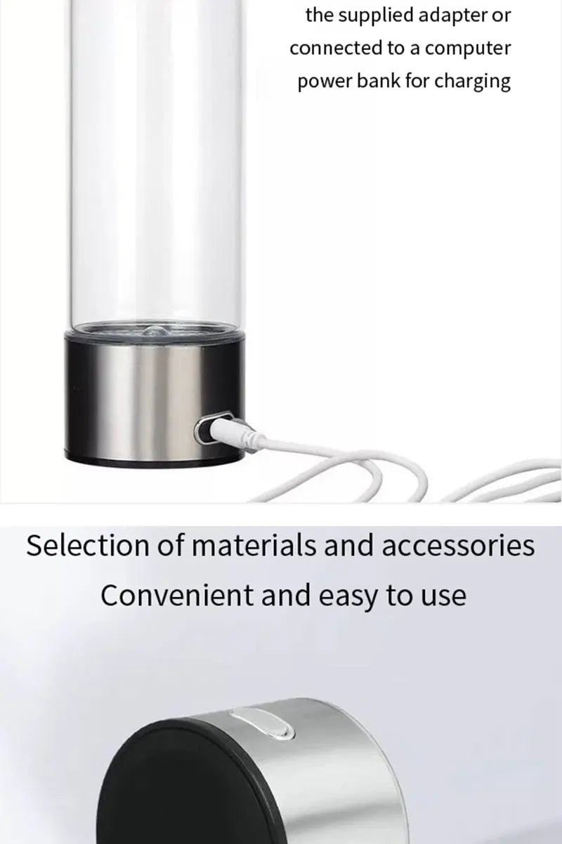 420ml Hydrogen-Rich Water Cup Electric Hydrogen Rich Water Generator Bottle Titanium Quality Filter Portable Antioxidant Lonizer