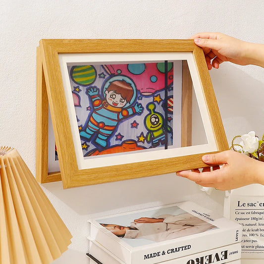 3Colors Kids Art Frames Magnetic Front Open Changeable Kids Frametory for Poster Photo Drawing Paintings Pictures Display Decor