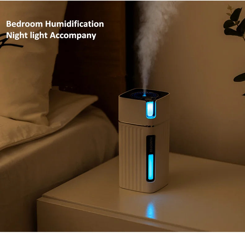 Air Humidifier Ultrasonic Smart Cool Mist Aroma Diffuser HumidifiersWith Color LED Light Mist Maker Fogger For Office Car Home
