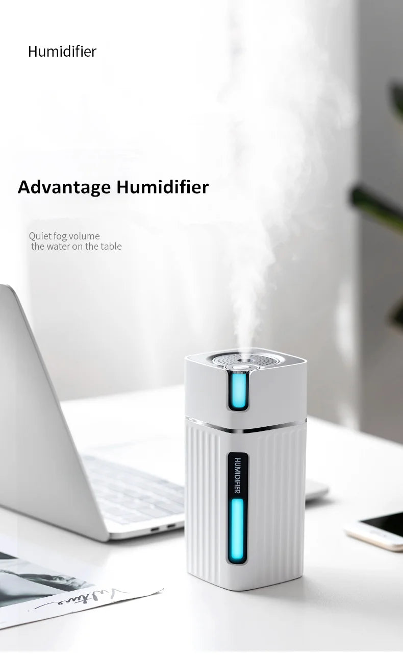 Air Humidifier Ultrasonic Smart Cool Mist Aroma Diffuser HumidifiersWith Color LED Light Mist Maker Fogger For Office Car Home